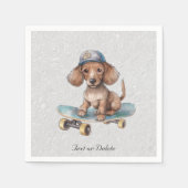Waterverf Dachshund servetten (Voorkant)