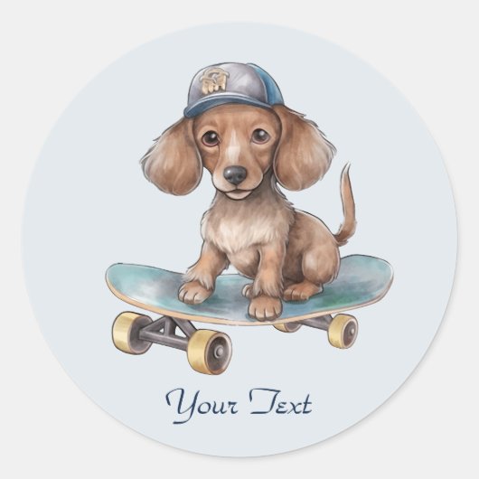 Waterverf Dachshund Sticker (Voorkant)