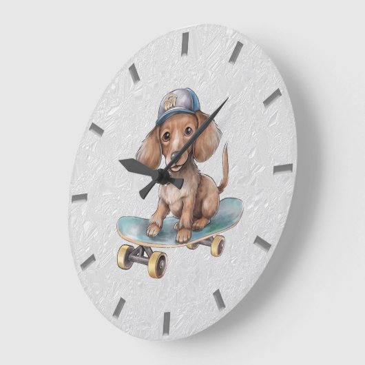 Waterverf Dachshund wandklok (Hoek)