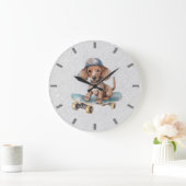 Waterverf Dachshund wandklok (Huis)