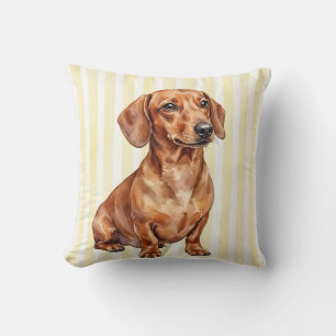 Waterverf Dachshund Worp Kussen