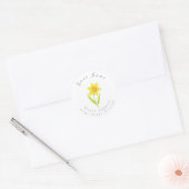 "Waterverf Daffodil 2"-adreslabel Ronde Sticker (Envelop)