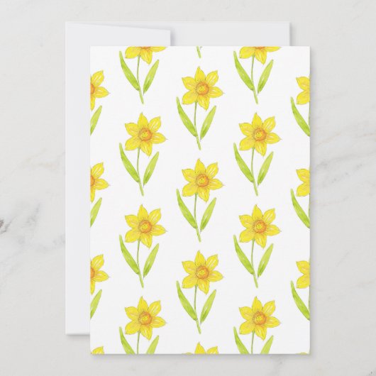 Waterverf Daffodil 2 en Patroon Kaart (Achterkant)