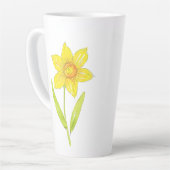 Waterverf Daffodil 2 Latte Mok (Linkerhoek)