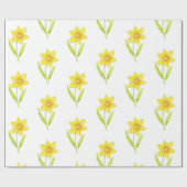 Waterverf Daffodil 2 patroon Cadeaupapier (Vlak)