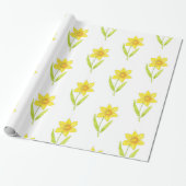 Waterverf Daffodil 2 patroon Cadeaupapier (Uitgerold)