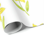 Waterverf Daffodil 2 patroon Cadeaupapier (Rol Hoek)