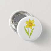 Waterverf Daffodil 2 Ronde Button 3,2 Cm (Voorkant /achterkant)
