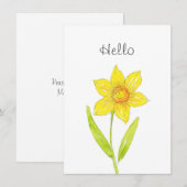 Waterverf Daffodil Bloem 2 (Voorkant / Achterkant)
