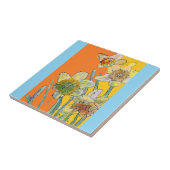 Waterverf Daffodil Bloem Bloem Sinaasappel Geel Tegeltje (Zijkant)