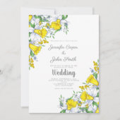 Waterverf Daffodil Bloemen Huwelijksuitnodiging Kaart (Voorkant)