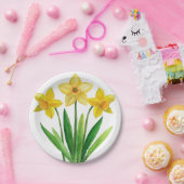 Waterverf Daffodil Ditzy Bloempapier Borden Papieren Bordje (Feest)