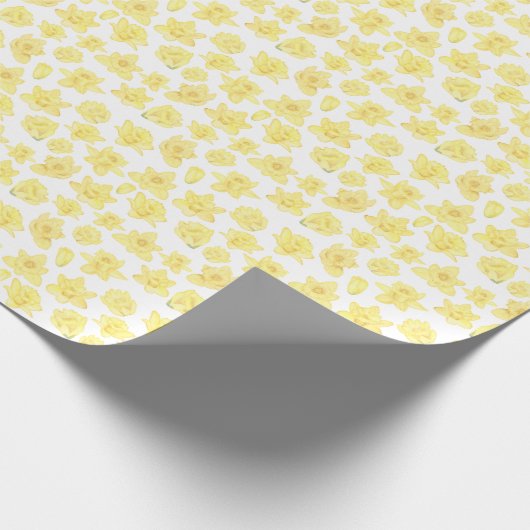 Waterverf Daffodil Ditzy Floral Cadeaupapier (Hoek)