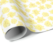 Waterverf Daffodil Ditzy Floral Cadeaupapier (Rol Hoek)