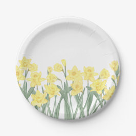 Waterverf Daffodil Ditzy Floral Papieren Bordje