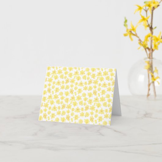 Waterverf Daffodil Ditzy Floral Patterned Kaart (Gele Bloem)