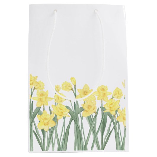 Waterverf Daffodil Floral Medium Cadeauzakje (Voorkant)