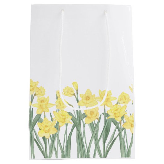Waterverf Daffodil Floral Medium Cadeauzakje (Achterkant)
