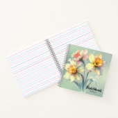 Waterverf Daffodil Flowers Sketchbook Notitieboek (Binnen)