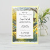 Waterverf Daffodil Garden Verjaardag Kaart (Staand voorkant)