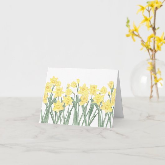 Waterverf Daffodil Kaart (Gele Bloem)