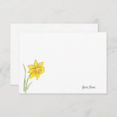 Waterverf Daffodil Notitiekaartje (Voorkant / Achterkant)