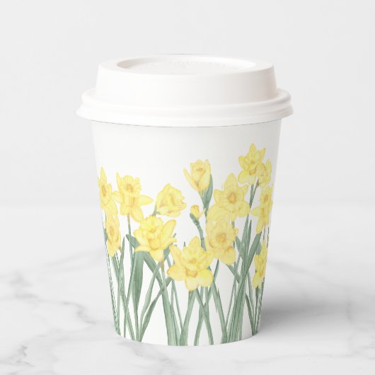 Waterverf Daffodil-papierbekertjes Papieren Bekers (Links)