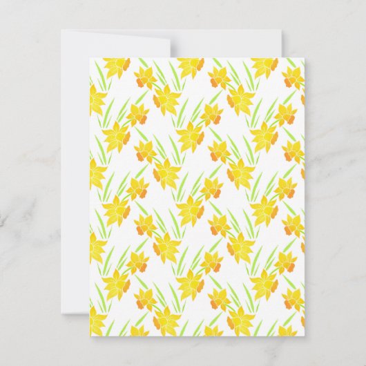 Waterverf Daffodil Patroon Kaart (Achterkant)