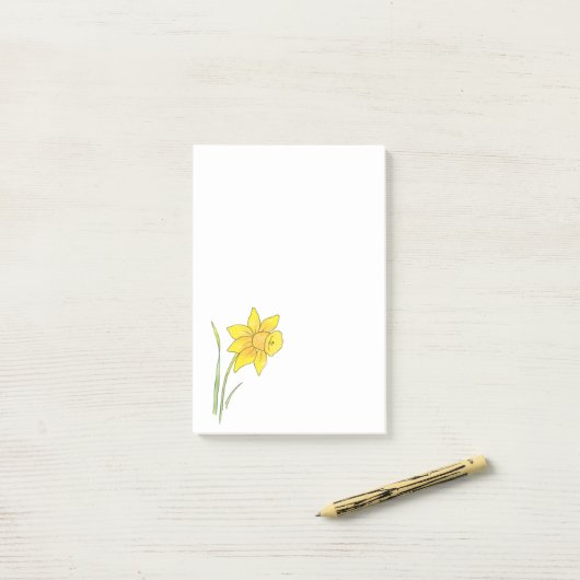 Waterverf Daffodil Post-it® Notes (Op bureau)