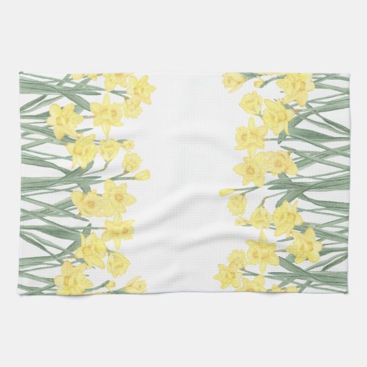 Waterverf Daffodil Theedoek (Horizontaal)