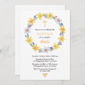 Waterverf Daffodil Wreatbaptisme Kaart (Voorkant / Achterkant)