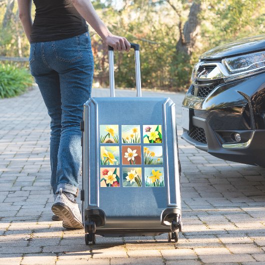 Waterverf Daffodilbloemen Scrapbook Sticker (Koffer Insitu)