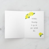 Waterverf Daffodils Birthday Kaart (Binnen)
