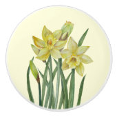 Waterverf Daffodils bloem Keramische Knop (Voorkant)