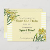 Waterverf Daffodils bloemenportret Bewaar de datum Aankondigingskaart (Voorkant / Achterkant)