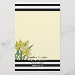 Waterverf Daffodils Botanische illustratie Briefpapier