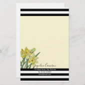 Waterverf Daffodils Botanische illustratie Briefpapier (Voorkant / Achterkant)