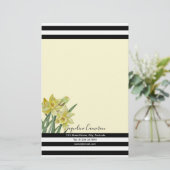 Waterverf Daffodils Botanische illustratie Briefpapier (Staand voorkant)