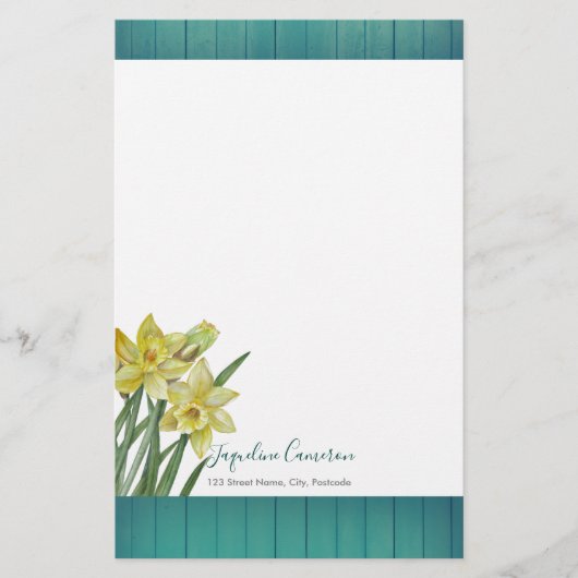 Waterverf Daffodils Botanische illustratie Briefpapier (Voorkant)