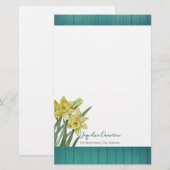 Waterverf Daffodils Botanische illustratie Briefpapier (Voorkant / Achterkant)