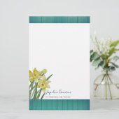 Waterverf Daffodils Botanische illustratie Briefpapier (Staand voorkant)
