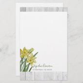 Waterverf Daffodils Botanische illustratie Briefpapier (Voorkant / Achterkant)