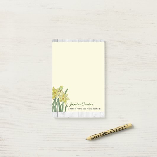Waterverf Daffodils Botanische illustratie Post-it® Notes (Op bureau)