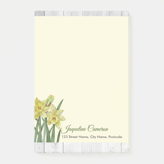 Waterverf Daffodils Botanische illustratie Post-it® Notes (Voorkant)