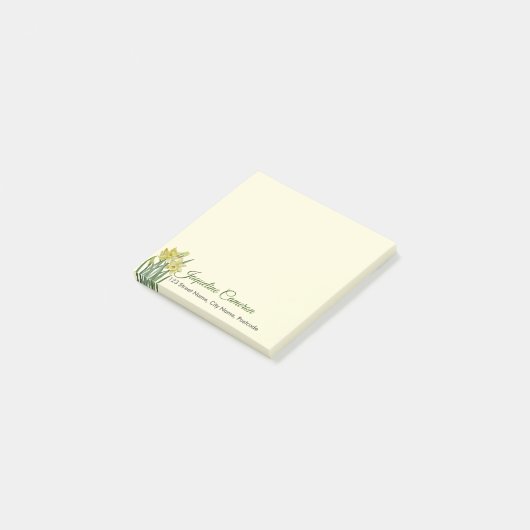 Waterverf Daffodils Botanische illustratie Post-it® Notes (Schuin)