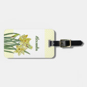 Waterverf Daffodils Flower Portrait Illustratie Bagagelabel (Voorkant horizontaal)