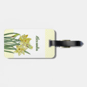 Waterverf Daffodils Flower Portrait Illustratie Bagagelabel (Achterkant horizontaal)
