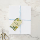 Waterverf Daffodils Flower Portrait Illustratie Cadeaulabel (Met Touw)