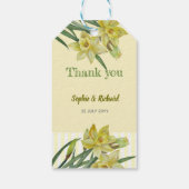 Waterverf Daffodils Flower Portrait Illustratie Cadeaulabel (Achterkant)