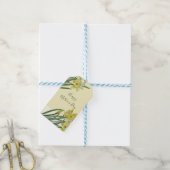 Waterverf Daffodils Flower Portrait Illustratie Cadeaulabel (Met Touw)